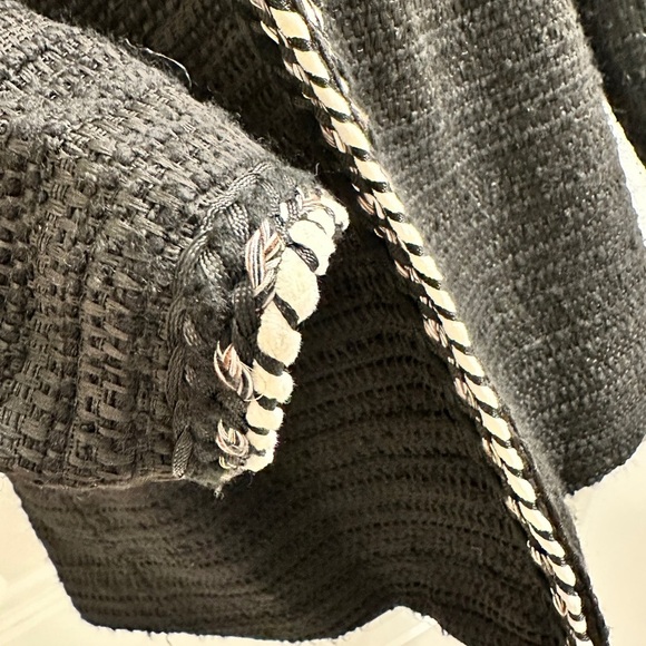 ZARA Popular Black Textured Tweed Classic Blazer Women’s - Picture 9 of 15